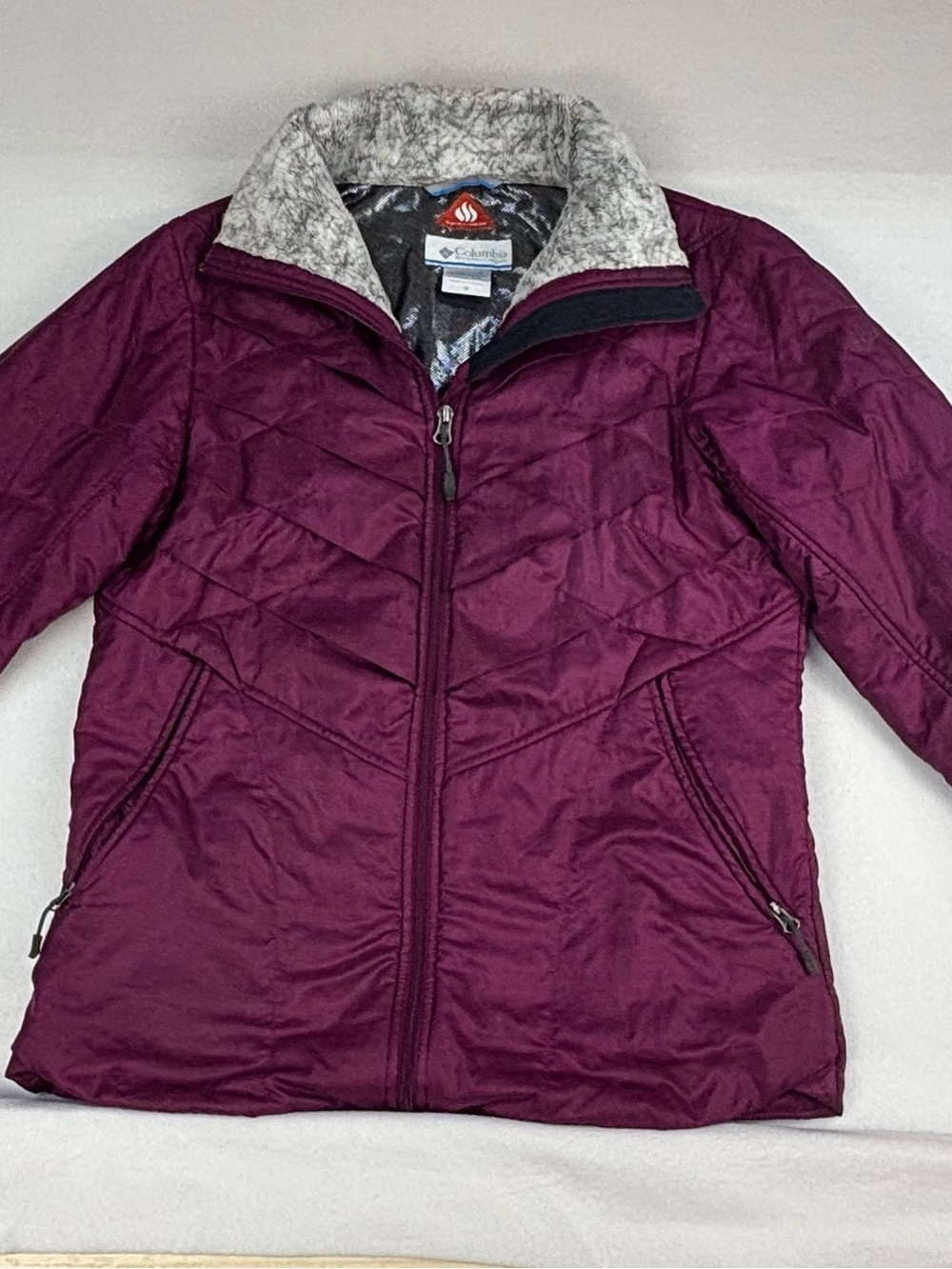 Columbia Women's Plum Quilted Ski Jacket with Sherpa Collar